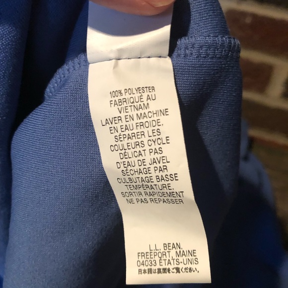 L.L. Bean pullover EUC medium blue & grey - Picture 6 of 8